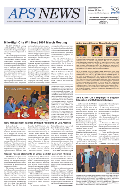 Mile-High City Will Host 2007 March Meeting