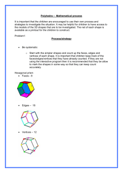 Polyhedraа–а Mathematical process It is important that the children