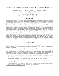 Information Hiding Through Errors: A Confusing