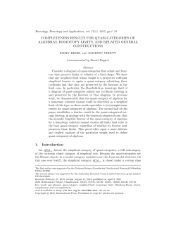 COMPLETENESS RESULTS FOR QUASI