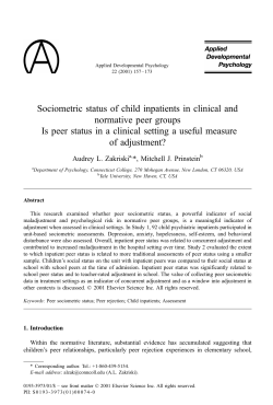 Sociometric status of child inpatients in clinical and