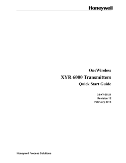 OneWireless XYR 6000 Transmitters Quick Start Guide 34-XY-25-21