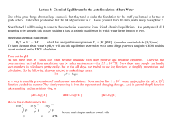 the autodissociation of water or why the pH of water is rarely 7