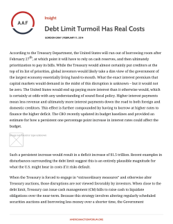 Debt Limit Turmoil Has Real Costs