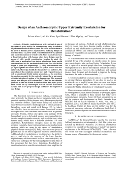 Design of an Anthromorphic Upper Extremity Exoskeleton for