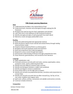 Fifth Grade - Achiever Christian School