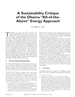 A Sustainability Critique of the Obama &ldquo;All-of-the