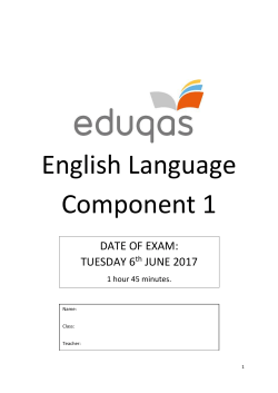 GCSE English Component 1 Revision Booklet