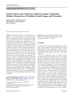 Yup`ik Culture and Context in Southwest Alaska: Community