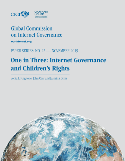 One in Three: Internet Governance and Children`s Rights