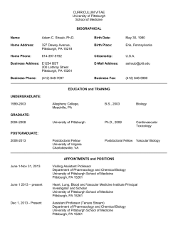 curriculum vitae format - Cardiovascular Research Training Program