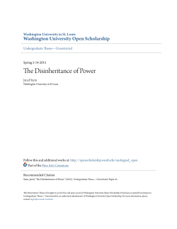 The Disinheritance of Power - Washington University Open
