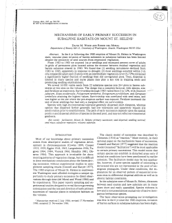 mechanisms of early primary succession in subalpine habitats on