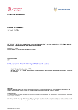 University of Groningen Patellar tendinopathy van Ark, Mathijs