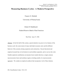 Measuring Business Cycles - UPenn Econ