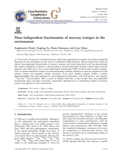 Mass-independent fractionation of mercury isotopes in the
