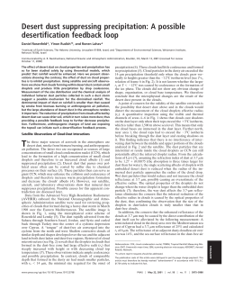 Desert dust suppressing precipitation: A possible desertification