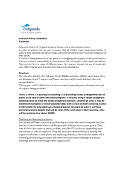 Inclusion Policy Statement - Fishponds Church of England Academy