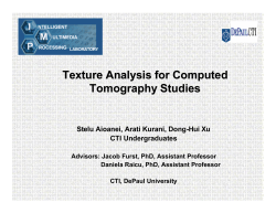 Texture Analysis for Computed Tomography