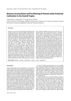 Biomass Accumulation and Partitioning of Tomato under Protected