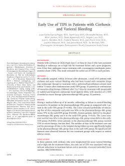 Early Use of TIPS in Patients with Cirrhosis and