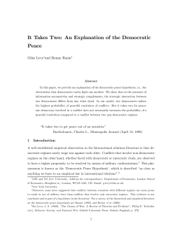 It Takes Two: An Explanation of the Democratic Peace