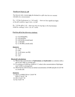 1) 0.12 M Ba(OH) 2 2) 0.32 M HClO 4 3) 0.45 M NH 3 (weak base) 4