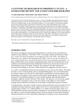 a century of research on property cycles