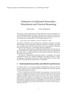 Preference-Conditioned Necessities: Detachment and Practical