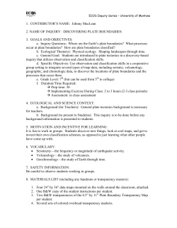 Discovering Plate Boundries