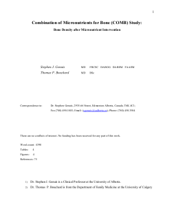 Combination of Micronutrients for Bone (COMB) Study