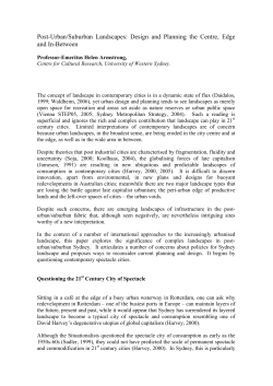 Post-Urban/Suburban Landscapes: Design and Planning the Centre