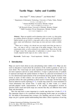 Tactile Maps - Safety and Usability