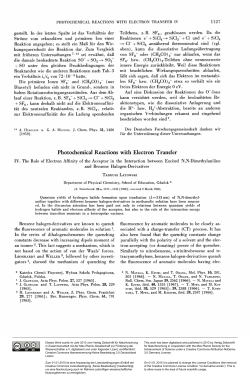 Photochemical Reactions with Electron Transfer