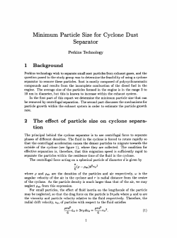 Minimum Particle Size for Cyclone Dust Separator