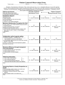 Patient-Centered Observation Form