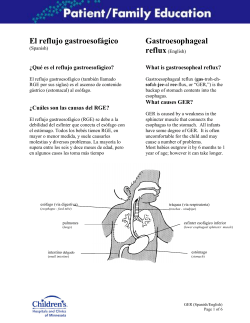 El reflujo gastroesof&aacute;gico Gastroesophageal