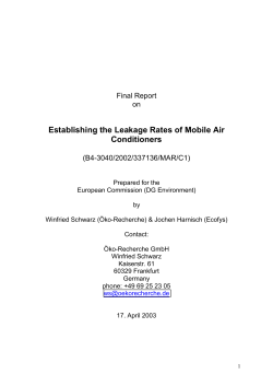 Establishing the Leakage Rates of Mobile Air Conditioners