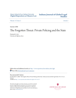 The Forgotten Threat: Private Policing and the State