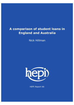 A comparison of student loans in England and Australia