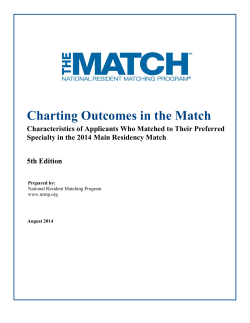 Charting Outcomes in the Match