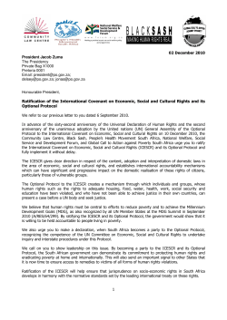 Read our letter sent to President Jacob Zuma on 2