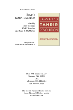 Egypt`s Tahrir Revolution - Lynne Rienner Publishers