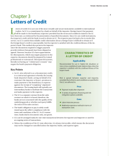 Chapter 3 Letters of Credit