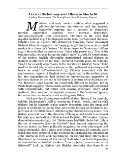 Lexical Dichotomy and Ethics in Macbeth