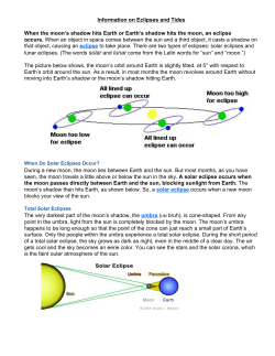 Eclipses and Tides - Mrs. Voris`s Weebly