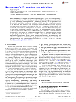 Narayanaswamy`s 1971 aging theory and material time