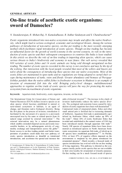 On-line trade of aesthetic exotic organisms: sword