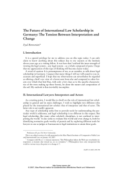 The Future of International Law Scholarship in Germany