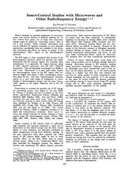 Insect-Control Studies with Microwaves and Other Radiofrequency